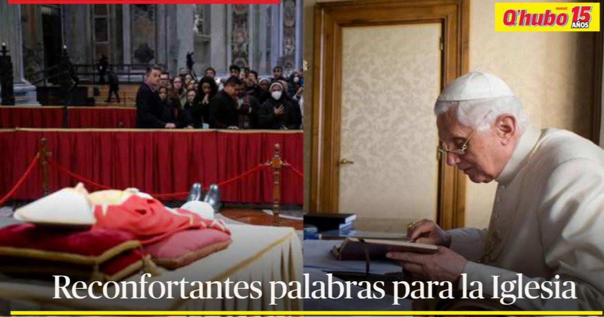 Estas fueron las últimas palabras de Benedicto XVI antes de morir Qhubo