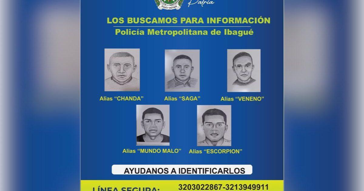 Este es el cartel de los cinco delincuentes más buscados en Ibagué Los